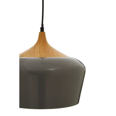 Orsina Blayne Grey Pendant Light – Modern Wood and Metal Ceiling Lamp