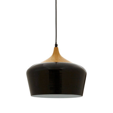 Orsina Blayne Black Metal and Wood Pendant Light – Modern Kitchen