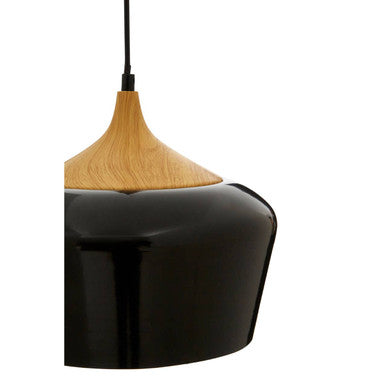 Orsina Blayne Black Metal and Wood Pendant Light – Modern Kitchen