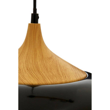 Orsina Blayne Black Metal and Wood Pendant Light – Modern Kitchen