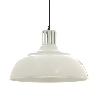 Orsina Brook White Metal Pendant Light – Vintage Modern Kitchen Lamp