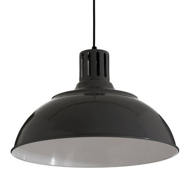 Orsina Brook Grey Metal Pendant Light – Industrial Bowl Ceiling Lamp