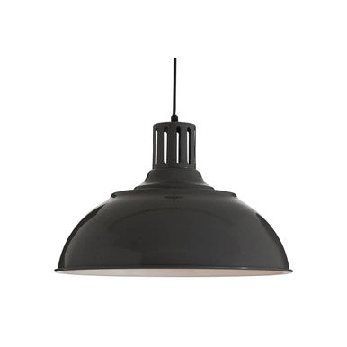 Orsina Brook Grey Metal Pendant Light – Industrial Bowl Ceiling Lamp