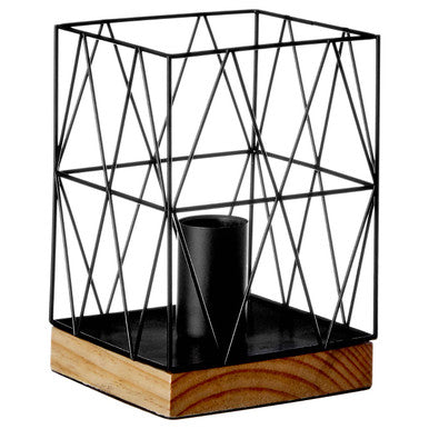 Orsina Bode Black Metal Table Lamp – Industrial Geometric Desk Light