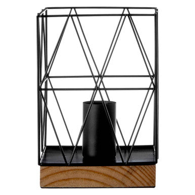 Orsina Bode Black Metal Table Lamp – Industrial Geometric Desk Light