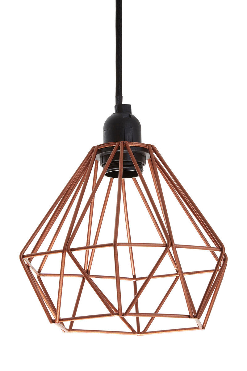 Orsina Bartol Copper Metal Wire Pendant Light – Geometric Geometric Shade