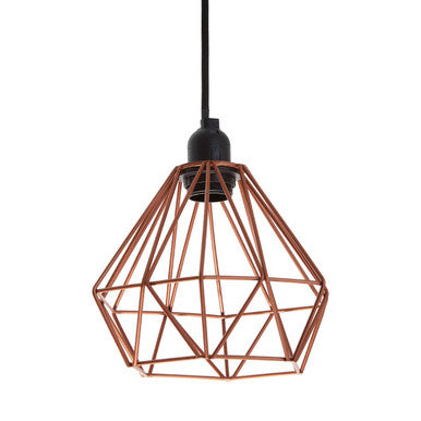 Orsina Bartol Copper Metal Wire Pendant Light – Geometric Geometric Shade
