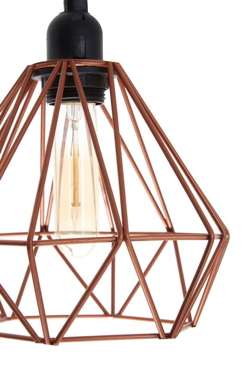 Orsina Bartol Copper Metal Wire Pendant Light – Geometric Geometric Shade