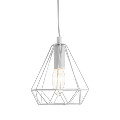 Orsina Beli White Metal Wire Pendant Light – Modern Geometric Lighting