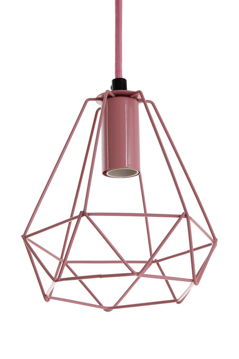 Orsina Beli Pink Metal Wire Pendant Light – Modern Geometric Lighting