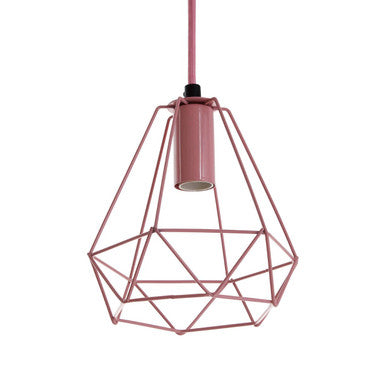 Orsina Beli Pink Metal Wire Pendant Light – Modern Geometric Lighting