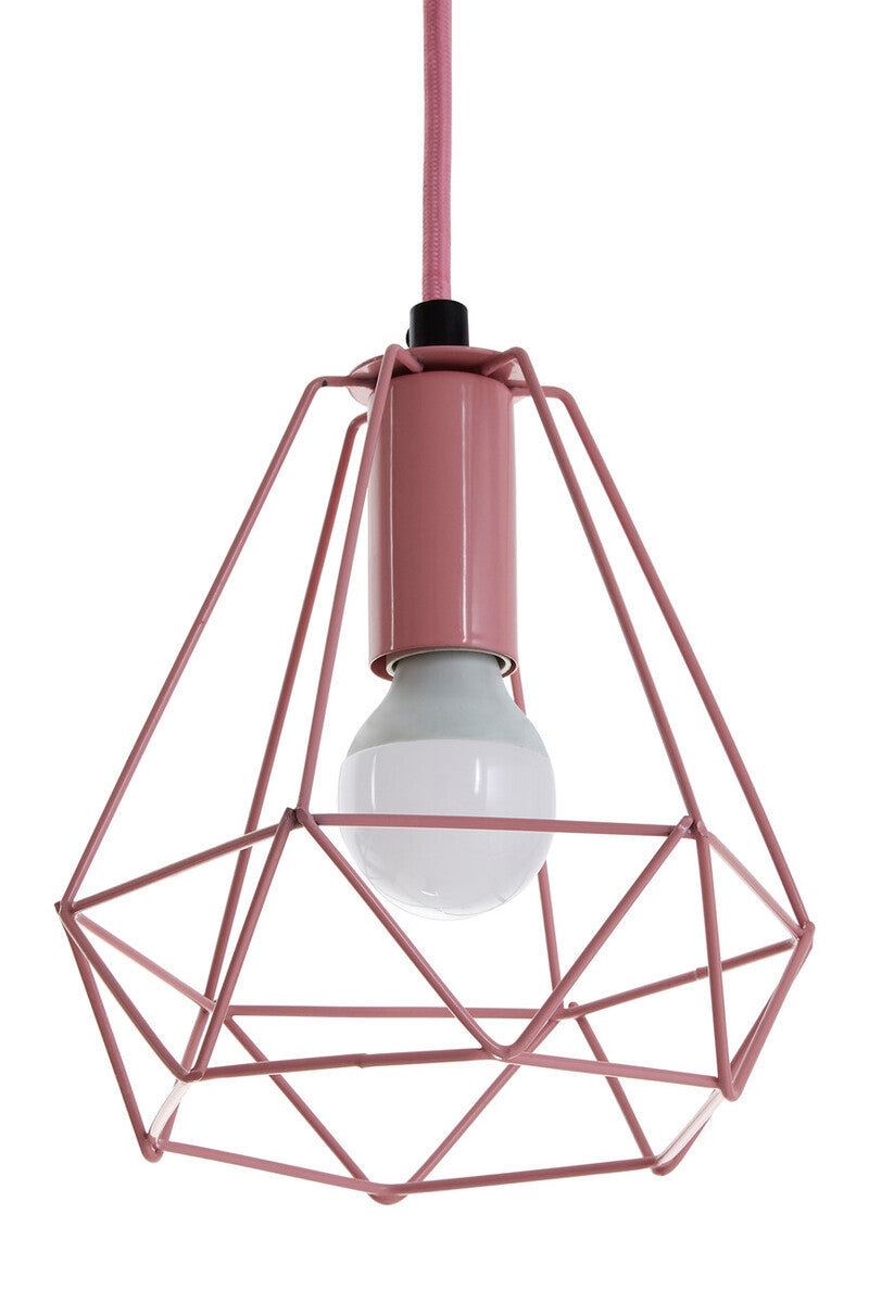 Orsina Beli Pink Metal Wire Pendant Light – Modern Geometric Lighting