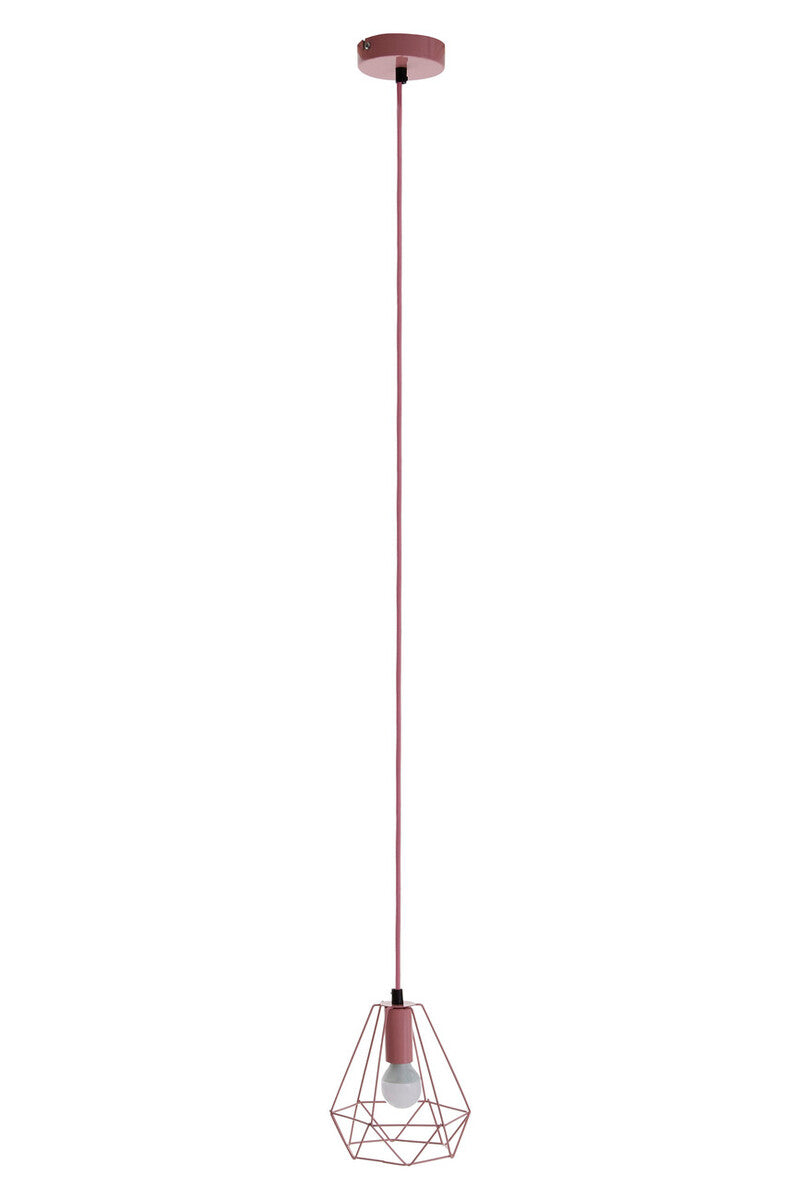 Orsina Beli Pink Metal Wire Pendant Light – Modern Geometric Lighting