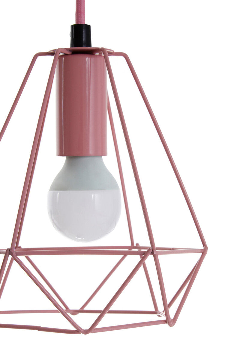 Orsina Beli Pink Metal Wire Pendant Light – Modern Geometric Lighting