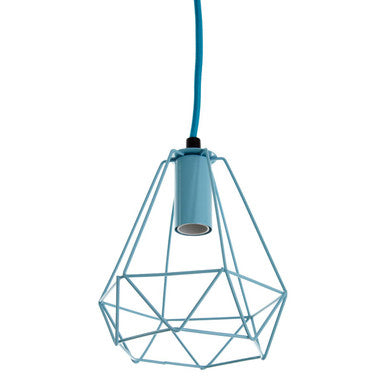 Orsina Beli Blue Metal Wire Pendant Light – Modern Geometric Lighting
