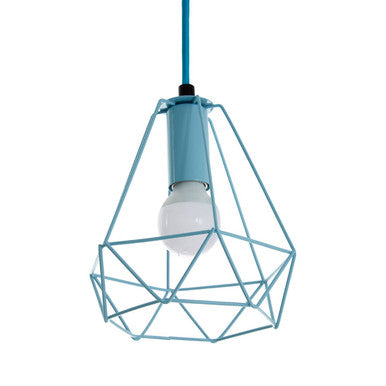 Orsina Beli Blue Metal Wire Pendant Light – Modern Geometric Lighting