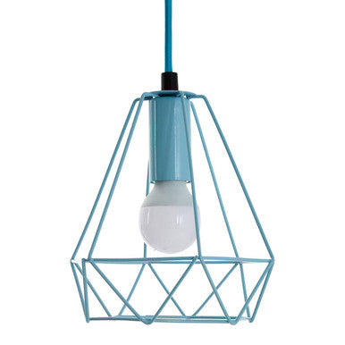 Orsina Beli Blue Metal Wire Pendant Light – Modern Geometric Lighting