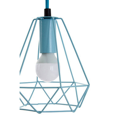 Orsina Beli Blue Metal Wire Pendant Light – Modern Geometric Lighting