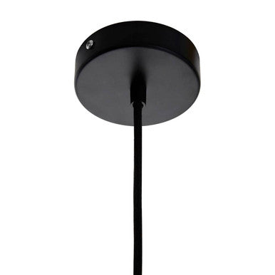 Orsina Beacan Black Metal Wire Pendant Light with Wood Accent