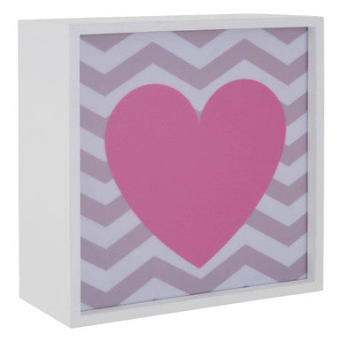 Orsina Pink Heart LED Light Box – Nursery Night Light & Wall Decor