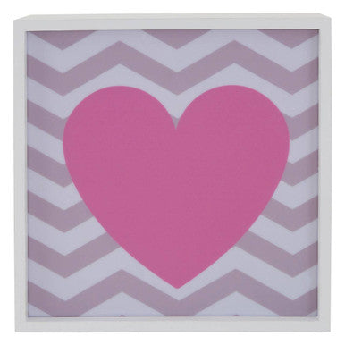 Orsina Pink Heart LED Light Box – Nursery Night Light & Wall Decor