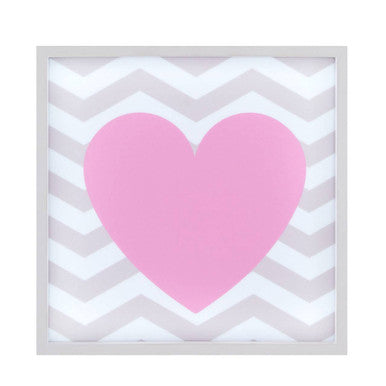 Orsina Pink Heart LED Light Box – Nursery Night Light & Wall Decor