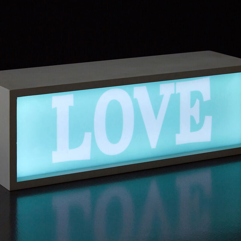 Orsina Love LED Light Box – White and Blue Ambient Wall Decor