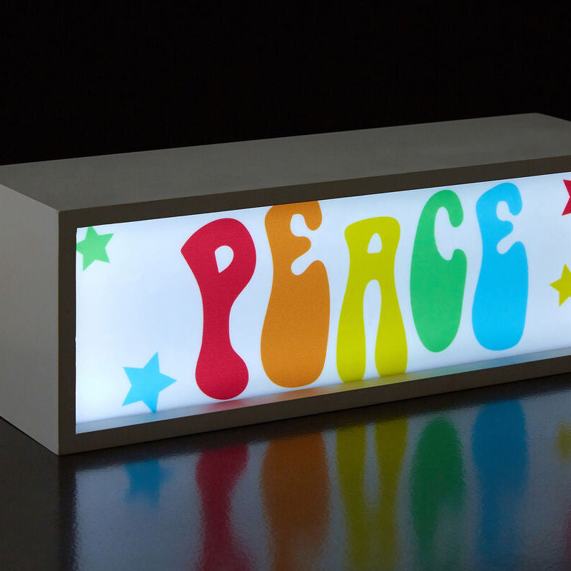 Orsina Peace LED Light Box – Colorful Modern Wall Art & Desk Decor