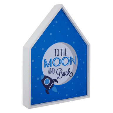 Orsina To The Moon & Back LED Light Box – Blue Space Nursery Wall Art