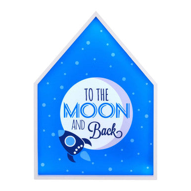 Orsina To The Moon & Back LED Light Box – Blue Space Nursery Wall Art