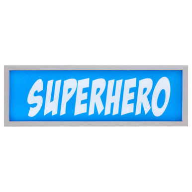 Superhero LED Light Box – Orsina Blue Comic Style Kids Nightlight