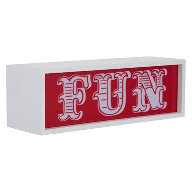 Orsina LED Light Box – Red Ambient Wall Decor in White Wood Frame