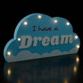 Orsina I Had A Dream LED Light Box – Blue Kids Bedroom Night Light