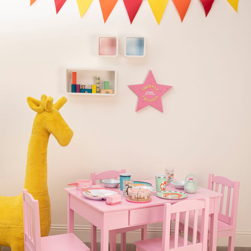 Orsina LED Star Light Box – Pink Nursery Nightlight with Gold Script