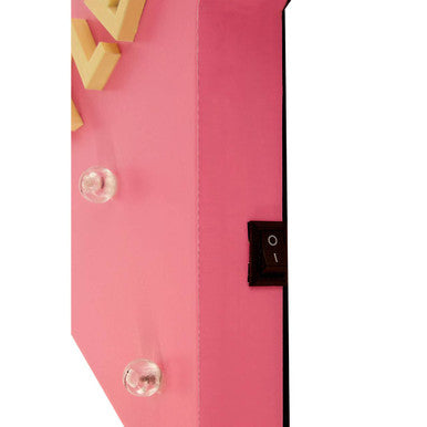 Orsina LED Star Light Box – Pink Nursery Nightlight with Gold Script
