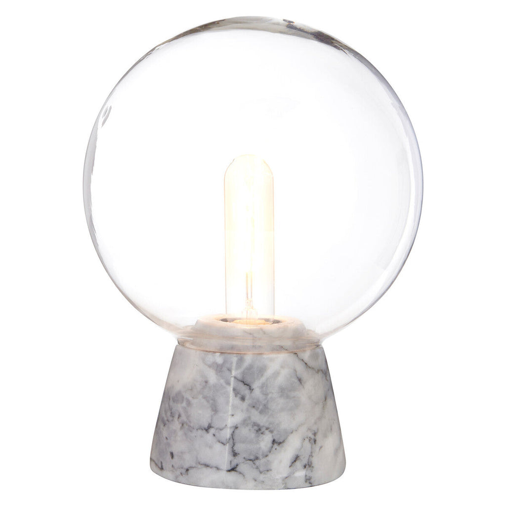 Orsina Lamonte Globe Table Lamp | Grey Marble Base & Glass Sphere