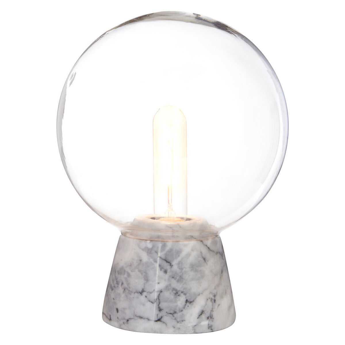 Orsina Lamonte Globe Table Lamp | Grey Marble Base & Glass Sphere