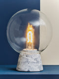 Orsina Lamonte Globe Table Lamp | Grey Marble Base & Glass Sphere