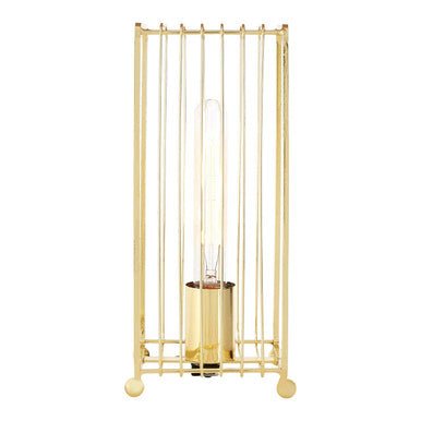 Orsina Deco Gold Table Lamp – Modern Metal Cage Lighting for Living Rooms