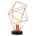Orsina Wyra Copper Finish Table Lamp – Geometric Industrial Desk Light