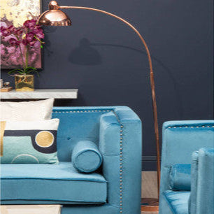 Orsina Calle Copper Floor Lamp – Modern Arc Task Lighting for Reading