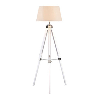 Orsina Bailey White Tripod Floor Lamp – Modern Scandi Style with Cream Shade