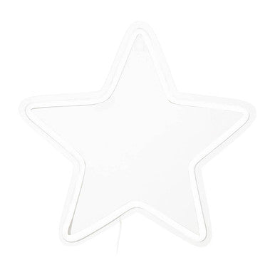 Orsina Neon Star Wall Light – Modern White LED Sign for Home Decor