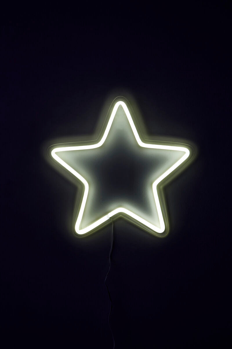 Orsina Neon Star Wall Light – Modern White LED Sign for Home Decor