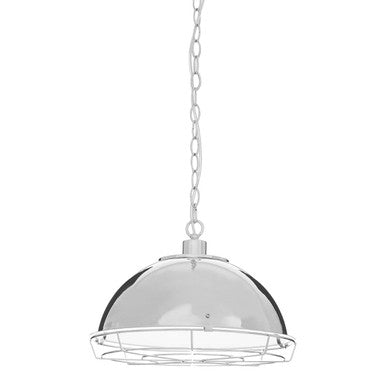 Orsina Foundry Chrome Pendant Light – Industrial Dome Kitchen Lamp