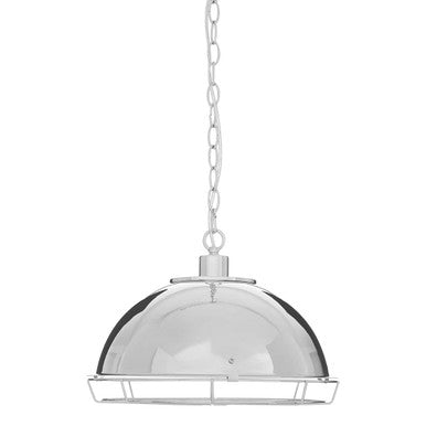 Orsina Foundry Chrome Pendant Light – Industrial Dome Kitchen Lamp