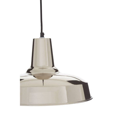 Orsina New Foundry Deep Plate Aluminium Pendant Light – Polished Silver