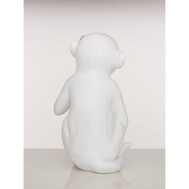 Orsina Monkey Table Lamp – Boho White Finish Animal Statement Decor