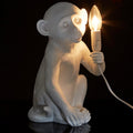 Orsina Monkey Table Lamp – Boho White Finish Animal Statement Decor