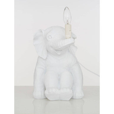 Orsina Boho Elephant Table Lamp – White Sculptural Animal Bedside Light